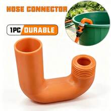 1pc Orange Bucket Rim Hose Hook Connector, Convenient Hose Rack Adapter, Easy To Fill Water And Garden Watering, Durable Plastic Pipe Joint - A - View 1