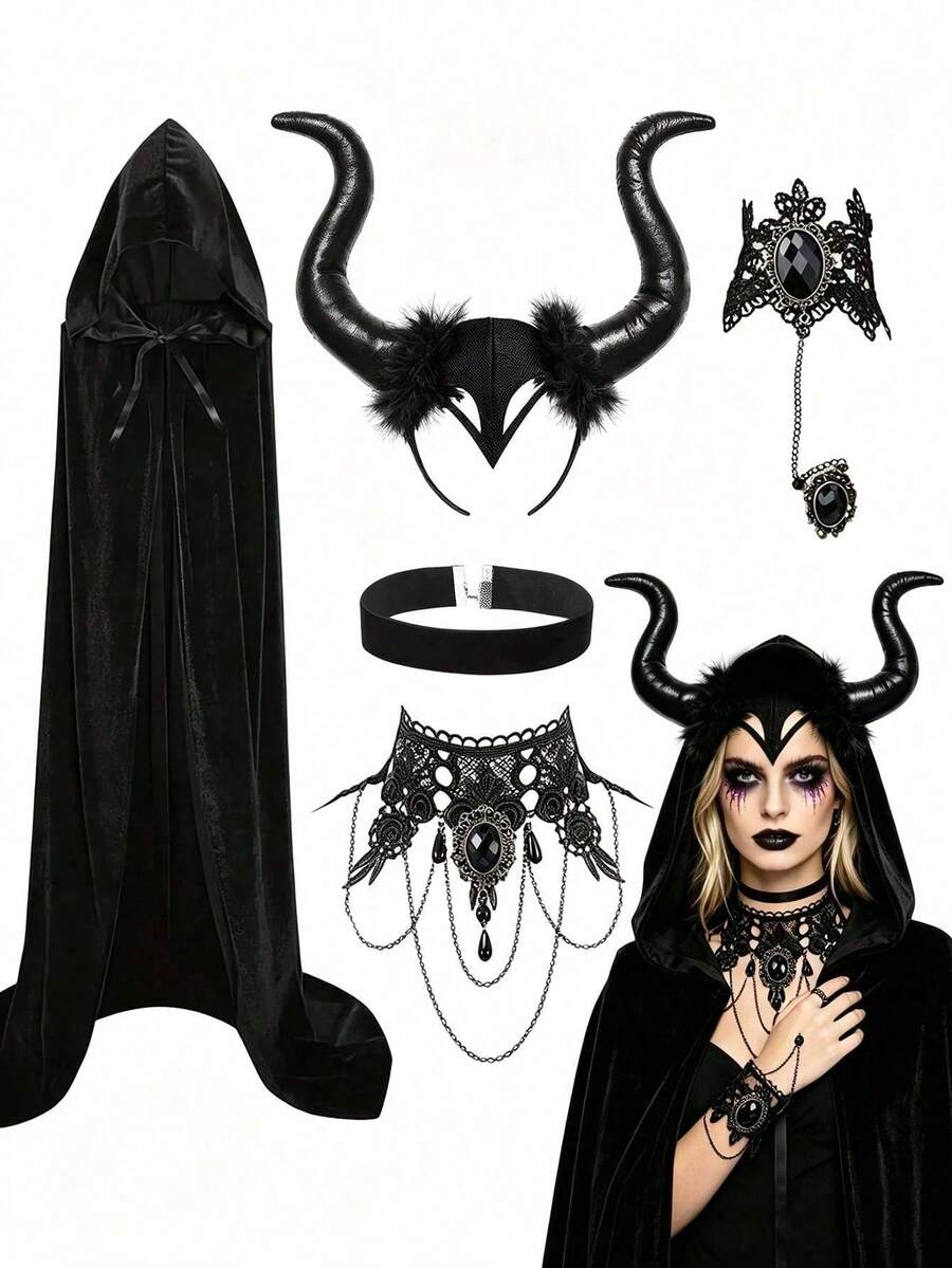 Halloween Costume Accessories Set, Party Costume, Dark Magic Cosplay Props - Multicolor - View 1