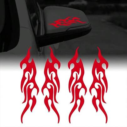 Autocolante DIY Moto Flame à prova de água para carro, mota, depósito de combustível e guarda-lamas, decalque de chamas 19 cm, conjunto Flame Fire Totem para carro, camião e SUV