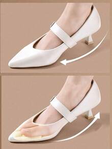 QKC 2pcs Soft Insertable Cushion Pads, Sponge Material, Soft And Comfortable, Anti-Slip And Sweat-Absorbing High Heel Front Sole Pads - Beige - View 3
