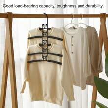 1pc Heavy-Duty Space-Saving Clothes Hanger - Multi-Layer Metal Garment Organizer With Non-Slip Foam Pads, Sturdy Closet Hanger - View 3