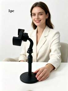 1/2PCS Adjustable Desktop Phone Holder, 360° Rotating Phone Stand With Weighted Base, Hands-Free Desktop Stand For Video Calls, Live Streaming And Learning - Phone Stand - View 11