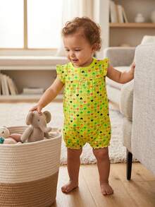 Baby Girls Rompers - Yellow - View 1