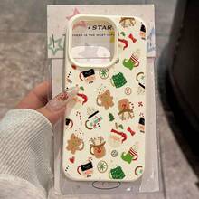 Christmas Hot Drink Gingerbread Man Pattern Suitable For IPhone11/12/13/14/15/16/16Pro/16ProMax/17/17pro/17ProMax/18pro 18ProMax - Multicolor - View 1