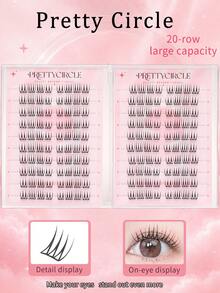 WANPIN 20-Row Reusable Glue-Free Eyelash Book, Segmented Cluster False Lashes For Beginners, Natural Thin Lightweight, Soft Comfortable Non-Irritating, Easy To Apply, Suitable For Daily Eye Makeup - C - View 8