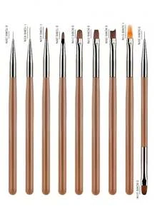 17Pcs Nail Art Brushes,Multiple Styles Nail Painting Brushes,For Nail Line Drawing,Pattern Design,Nail Art Creation - Multicolor - View 8