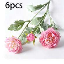 4pcs/6pcs Artificial Peony Flowers, Realistic Peony Flower Stems For Wedding, Party, Home Dining Table, Desktop Vase Display, Event Backdrop, Indoor Space Decoration, Multi-Scenario Layout Decorative Flower Stems - Multicolor - View 15