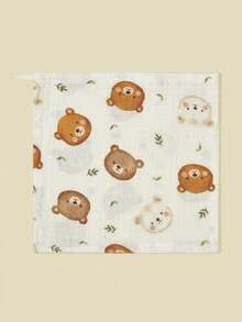 5pcs Floral Pattern Cartoon Animal Print Baby Pure Cotton Crinkle Fabric Bibs Feeding Handkerchiefs Drool Cloths - Multicolor - View 5