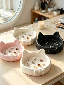 Small Cat Tray Jewelry Storage Ornament, Living Room Desktop Organizer & Home Decor,Multipurpose Tabletop Decor, Suitable For Jewelry, Keys, Wireless Headphones, Storage, Suitable For Small Things Placement, Home Ornaments, Commemorative Gifts, - Multicolor - View 8