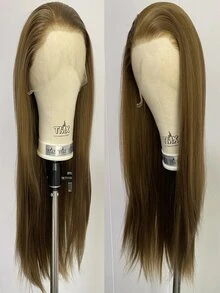13x4 Lace Front Synthetic Wig, 24 Inch Linen Brown High Temperature Fiber Free Style Wig Suitable For Everyday Wear, Halloween - Linen Brown - View 6