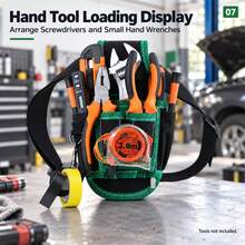 TKIGZNW A022 Work‑Site Tool Waist Bag,1Pc,1680D Oxford Multi‑Slot Tool Holder With Metal Clip For Handyman On‑Site Maintenance - Black - View 7