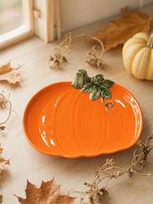 1 set peralatan makan keramik berbentuk yang lucu, mangkuk saji dan wadah saus untuk Halloween dan Thanksgiving, peralatan makan porselen tahan oven, hadiah dekorasi dapur. - Peralatan makan motif  dalam berbagai warna. - View 7