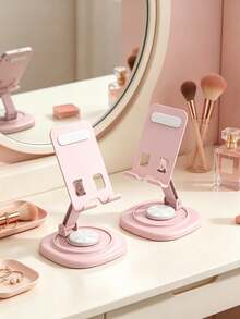 360° Rotatable Desktop Phone Stand, Multi-Color Macaron Series Universal Phone And Tablet Holder, Foldable With Height Adjustment, Stable Heavy-Duty Base, Anti-Slip And Anti-Tip Design, Compatible With Smartphone And Tablet, Hands-Free For Watching Videos, Online Courses And Office Work, Lightweight And Portable, Space-Saving Desktop Accessory For Home, Dorm And Office - Multicolor - View 5