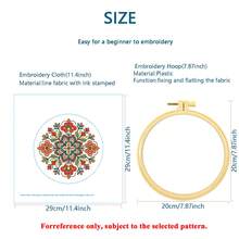 Bohemian Mandala Embroidery Kit DIY Handmade Materials Including Embroidery Hoop, Beginner Zero-Based Stress Relief Home Decor Desktop Ornament - Multicolor - View 3