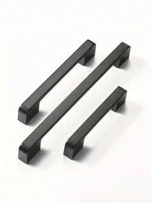 6pcs Black Plastic Cabinet Handles, Suitable For Kitchen, Vanity Drawer, Wardrobe Door And Other Furniture - Multicolor - View 8