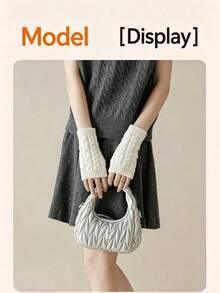1 Pair Thickened Warm Gloves, Solid Color Multi-Functional Cold-Proof Gloves, Suitable For Outdoor Running, Winter Warmth, Unisex, Birthday Christmas Gift - Mittens - View 3