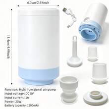 RAF 2‑In‑1 Portable Vacuum Machine, Inflate & Deflate Pump For Pool Floats, Air Mattresses, Swim Rings, Inflatable Pads & Toys, For Vacuum Storage Bags And Clothes Organization, Ideal For Home Use & Outdoor Camping. - Multicolor - View 6
