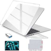 Kompatibel dengan Casing MacBook Air 15 Inch 2023-2026 M2 M3 M4 M5 A2941 A3114 A3241 A3448, Pelindung Casing Keras dengan Aksesoris Opsional, Pelindung Keyboard, Pelindung Layar HD & Adaptor USB, Tersedia Berbagai Warna - View 1