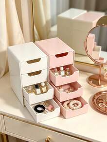 1 buah Kotak Penyimpanan Mini 3 Tingkat, Cocok untuk Menyimpan Perhiasan, Aksesori Rambut, Anting-anting, dan Barang-barang Kecil Lainnya, untuk Furnitur, Kantor, Ruang Belajar, Kamar Tidur, Kamar Mandi. Kotak Penyimpanan Meja 3 Tingkat, Kotak Penyimpanan Kantor, Kotak Penyimpanan Perhiasan - MultiWarna - View 3