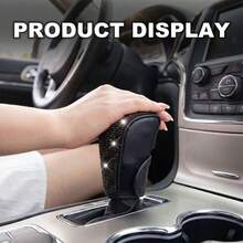 Sparkling Rhinestone Car Gear Shift Cover, Bling Full Crystal Automatic Transmission Universal Gear Knob Protector, PU Leather Automatic Transmission Universal, Women's Fashion Car Interior Decoration - Multicolor - View 10