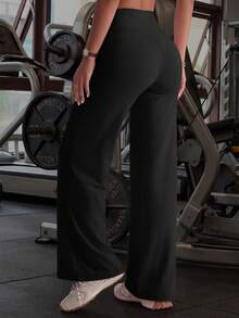 Women's High Waist Wide Leg Yoga Pants Flare Leg Tummy Control Butt Lift Elastic Slim Fit Gym Workout Casual Home Pants Sports Fall - Multicolor - View 5
