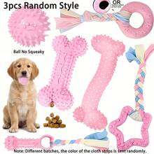 3pcs/6pcs Soft & Durable Teething Toys For Teddy Dog Puppies, TPR Material Durable Rope Knot Dog Toys, Suitable For Small & Medium Dogs, Relieve Boredom & Clean Teeth, Interactive Pet Supplies - Multicolor - View 11