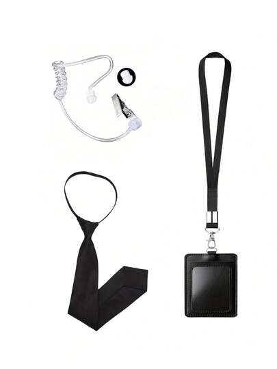 Cosplay Accessory Set Neck Combination Tie ID Badge Headset Combination Halloween Valentine's Day Costume Party Gathering