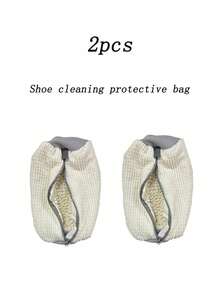 2/1pc Washing Machine Shoe Bag,Suitable For All Shoe Types - White With Zipper,Soft Fleece Lining,Effectively Protects Clothes,Perfect For Sneakers And Casual Shoes,Laundry Bag,Holiday Essential,Travel Essential,Household Items,Shoe Storage,Christmas - Multicolor - View 11