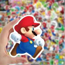 SUPER MARIO BROS. 1 set/50 stiker karakter game kartun, cocok untuk mendekorasi laptop, botol minum, skateboard, dan koper. Hadiah pesta yang bagus untuk anak-anak dan penggemar. (Gaya acak) - MultiWarna - View 3