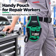 TKIGZNW A022 Work‑Site Tool Waist Bag,1Pc,1680D Oxford Multi‑Slot Tool Holder With Metal Clip For Handyman On‑Site Maintenance - Black - View 10