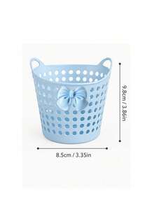 Cute Bow Storage Frame,Home Essentials Mini Desktop Storage Baskets ,Plastic Storage Basket Sundries Box Trash Can Organizer, Shelf Baskets,Small Tabletop Organizing Box With Ventilation Design, Suitable For Bathroom Dresser, Makeup Brush - Multicolor - View 10