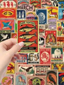 50pcs Vintage Inspirational Stickers, Waterproof Vinyl Aesthetic Stickers, Suitable For Phone Cases, Luggage, Scrapbooks, Water Bottles, Laptops - Multicolor - View 5