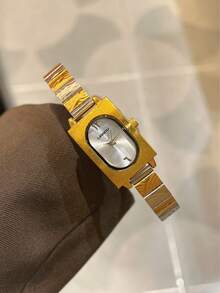 LIANDU 1 Piece Retro Gold Women's Quartz Watch, Daily Wear, Square Case Fashionable Business Gorgeous Simple Style, Holiday Gift Selection - Gold - View 5
