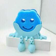 Cute And Fun Drainage Smile Sponge Shelf With Drain Holes And Legs | 2026 New Creative 3D Printed Dishwashing Sponge Storage Shelf For Kitchen Sink Side Counter | Household Cleaning Tools Plastic Support Bracket - Multicolor - View 7