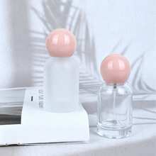 30ml The Refillable Empty Perfume Bottle, With A Smooth Pink Spherical Lid, Transparent Frosted Style, Portable Mini Aesthetic Empty Perfume Bottle, Suitable For Men And Women To Travel And Fill Perfume - Multicolor - View 8