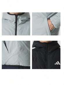 Adidas Men's Down Jacket 3S RVSB D JKT Comfortable Hooded Daily Outdoor Casual Double-Sided Down Jacket KC2490 - Black - View 7