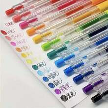 1/6/12/24pcs Colorful Gel Pens, Classic Colored Writing Pens, Drawing Marking Colored Pencils, Signature Pens, Sketching And Journaling Pens, Office And Student Use Pens, Suitable For Office, Meetings, Study Notes, Highlighting, Back To School Stationery - A - View 11