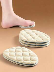 QKC 2pcs Soft Insertable Cushion Pads, Sponge Material, Soft And Comfortable, Anti-Slip And Sweat-Absorbing High Heel Front Sole Pads - Beige - View 2