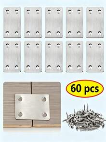 60 miếng miếng dán sửa chữa, giá đỡ kết nối phẳng 4 lỗ, phù hợp cho tủ, kệ, ghế và sửa chữa nhiều loại nội thất - A - Xem 9