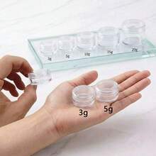25個迷你透明乳霜罐 3g/5g，空塑膠化妝品罐，透明樣品瓶，眼影/護唇膏容器，旅行必備樣品化妝品罐，空迷你瓶，適用於感恩節、萬聖節和聖誕節 - 隨機混色 - 查看 4