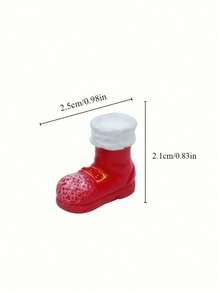 4pcs/Set Miniature Santa Claus Boot Ornaments - Small Red Black Resin Shoe Decorations Suitable For Christmas Tree, Moss Terrarium, DIY Diorama, Mini Landscaping Scenes, Tiny Tabletop Displays, Ideal Gift For Holiday Decorations, Christmas Decor - Santa Claus Boot Ornament Set - View 5