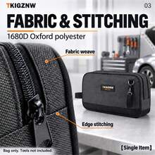 TKIGZNW A017 1pc Portable Dual-Compartment Tool Bag, Polyester Oxford Fabric Handheld Hardware Storage Bag, Suitable For Repairmen, Electricians And Carpenters Projects - Multicolor - View 3