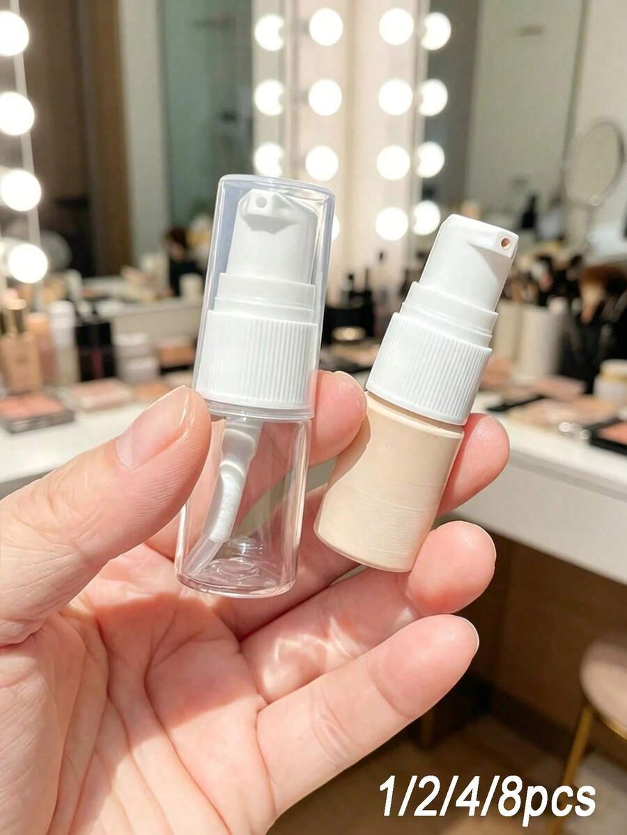 Plastic Lotion Spray Bottle With Pump Head And Nozzle, Suitable For Essence, Foundation, Skincare Sample, Convenient Portable Refillable Cosmetic Container, Ideal For Moisturizing And Product Testing - View 1