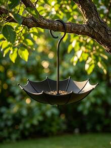 1pc Outdoor Hanging Plastic Umbrella-Shaped Bird Feeder Tray And Bath, Suitable For Garden, Patio, And Backyard Decoration, Outdoor Hummingbird Feeder And Bird Food Tray - Multicolor - View 6