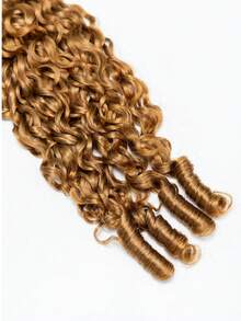 OQ Hair Chestnut Brown Color Unfelt Wig 16-24 Inch Feather Hair Extensions Burmese Curly Human Hair Seamless & Natural Blend Suitable For Women No Chemical Processing High-Quality Bulk Human Hair For Daily Use And Beginners - S30 - View 7