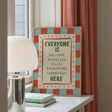 1pc Everyone Is Welcome Print, Hand-Drawn Classroom Wall Art, Diversity And Inclusion Poster, School Counselor Office Decor Wall Decor Bedroom Decor - Multicolor - View 7