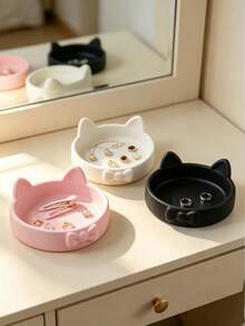 Small Cat Tray Jewelry Storage Ornament, Living Room Desktop Organizer & Home Decor,Multipurpose Tabletop Decor, Suitable For Jewelry, Keys, Wireless Headphones, Storage, Suitable For Small Things Placement, Home Ornaments, Commemorative Gifts, - Multicolor - View 5