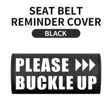 1pc PU Leather Car Seat Belt Shoulder Cover, PLEASE BUCKLE UP Letter Print Universal Safety Belt Pad, Anti-Friction Seatbelt Protector, Car Interior Decor Accessories - A234 - View 15