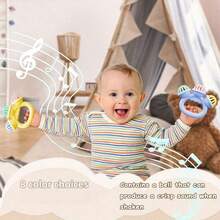 1pc Soothing Toy, Hand-Rattle Bell Toy, Hand-Rattle 3-Head Colorful Baby Rattle, Baby Hand-Rattle Toy - Multicolor - View 6