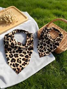 Retro Leopard Print Triangle Headband, Women's Hairstyle Accessory, European Style Fabric Hair Accessory, For Leisure And Vacation. - Multicolor - View 5